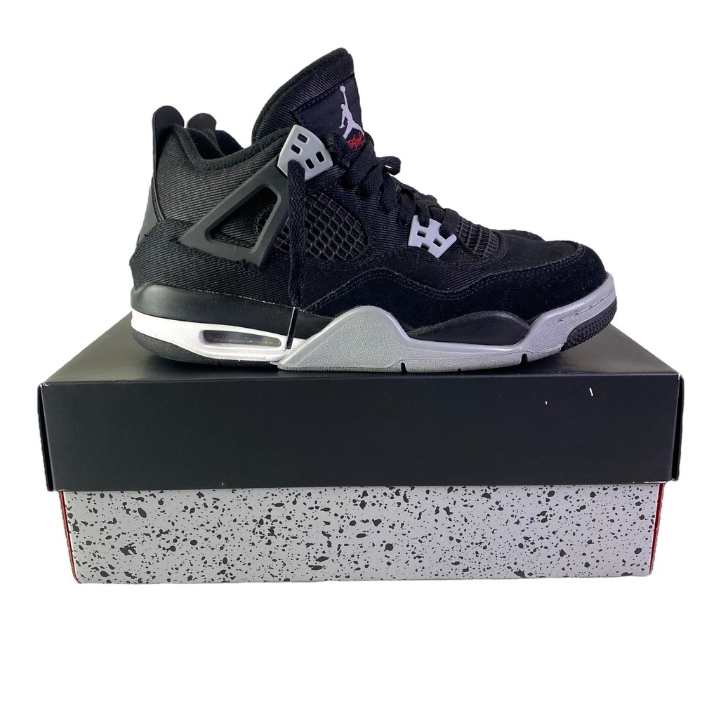 Nike Air Jordan 4 Retro SE Black Canvas GS Sneaker DV0553 006 Kid Youth 7Y w/Box - Picture 6 of 10